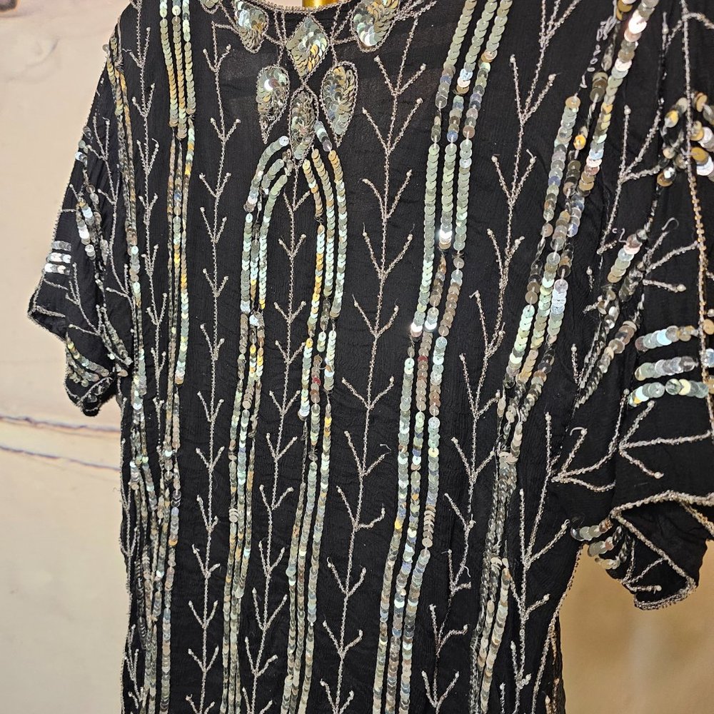 Vintage Silk Dashley Sequin Top - Picture 5 of 6